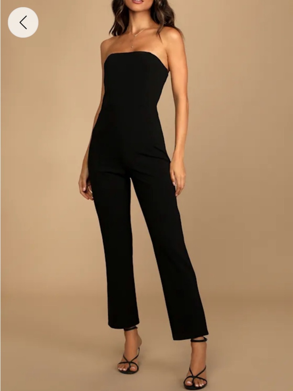 Lulus Black Strapless Cutout Straight Leg Jumpsuit